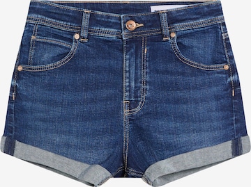 Slimfit Jeans de la Bershka pe albastru: față