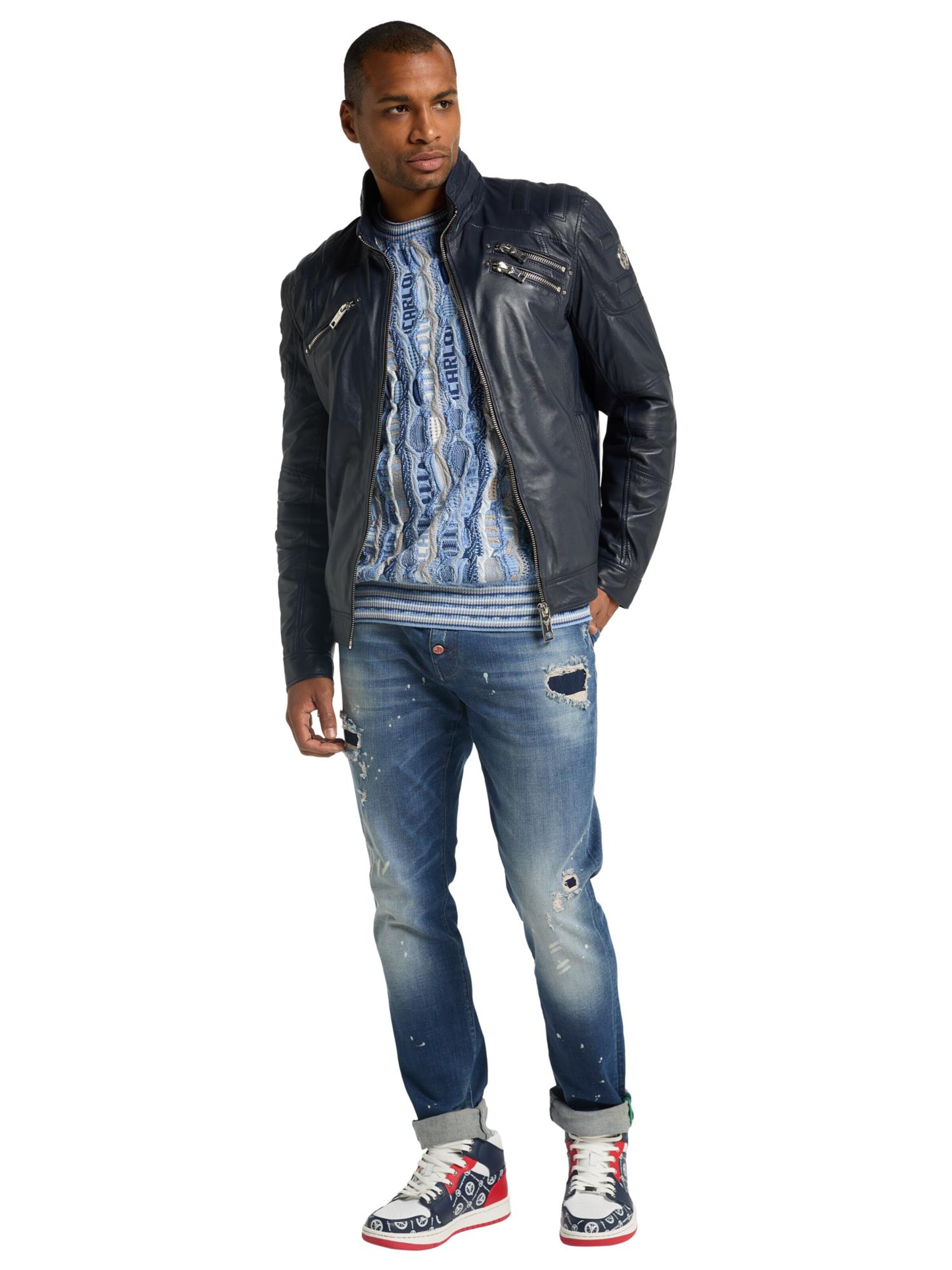 Carlo Colucci Between-season jacket 'Joker' in Blue