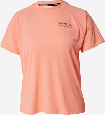 new balance - Camisa funcionais 'Accelerate Pacer' em laranja: frente