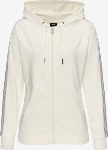 H.I.S Zip-Up Hoodie in White: front