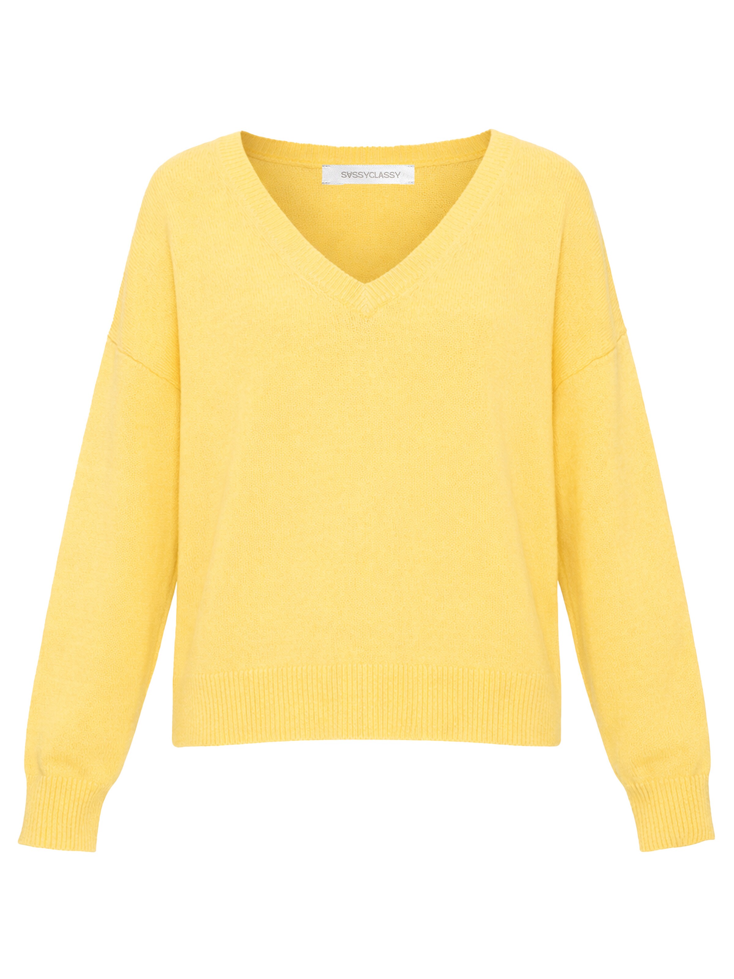 SASSYCLASSY Oversizepullover in Gelb: Vorderseite