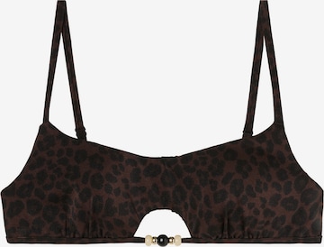 CALZEDONIA Bralette Bikini Top in Brown: front