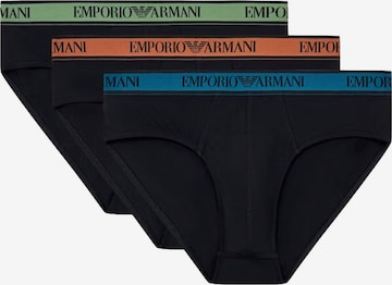 Emporio Armani Panty '3-Pack Core Logoband Briefs in Stretch Cotton Jersey' in Black: front