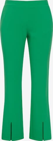 Ulla Popken Flared Pants in Green: front