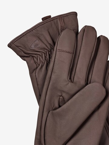 CAMEL ACTIVE Lederhandschuhe mit leichtem Strickfutter und Touchscreen-Funktion in Braun