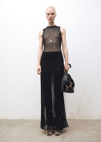 MANGO Knitted dress 'Guinea' in Black: front