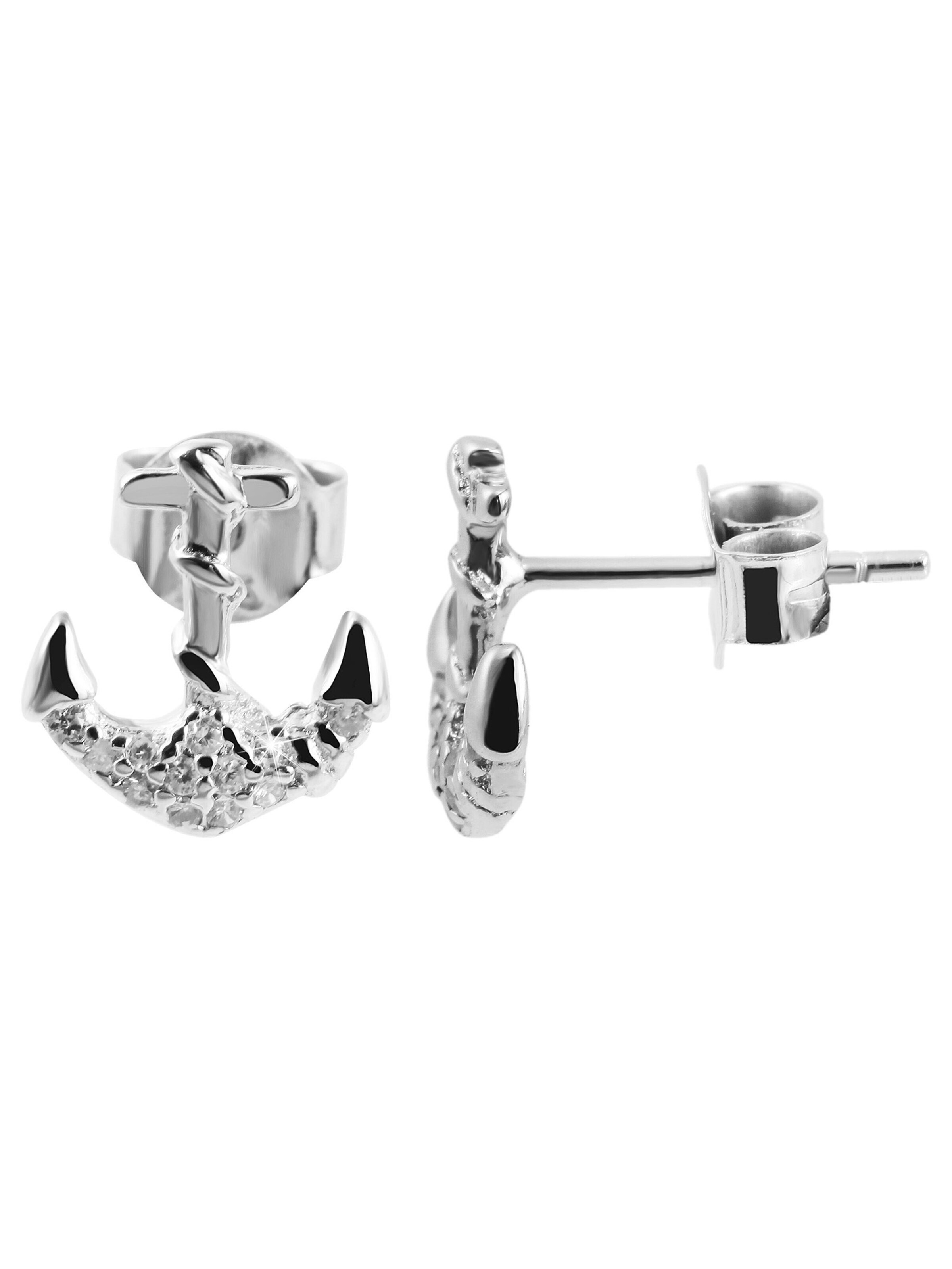 Akzent Earrings '"Anke" aus 925 Sterlingsilber, rhodiniert, langlebig' in Silver: front