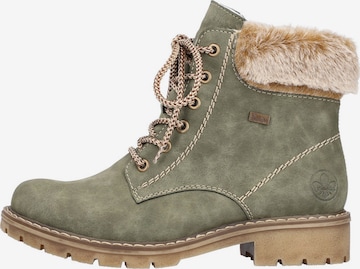 Rieker Lace-Up Ankle Boots in Green
