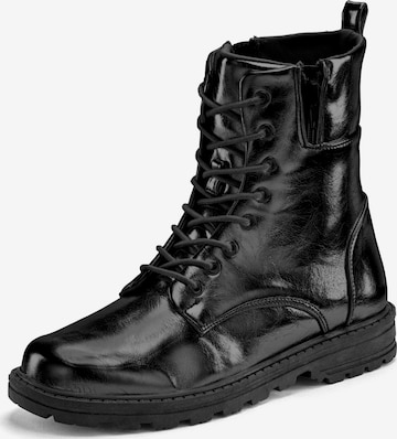 LASCANA Schnürstiefelette in Schwarz: Vorderseite