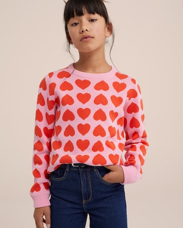 Pull-over WE Fashion en rose : devant