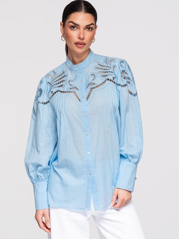 Ombre Blouse in Blue: front