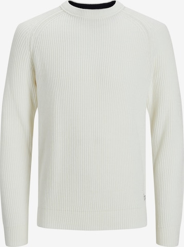 JACK & JONES Sweater 'Pannel' in White: front