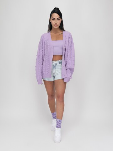 UNFOLLOWED x ABOUT YOU Knit Cardigan 'SOFT' in Purple