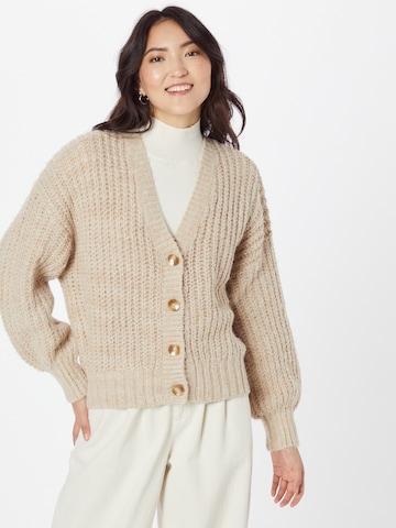 Pimkie Knit Cardigan in Brown: front