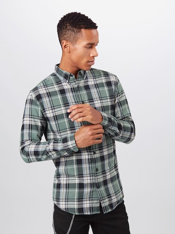 Denim Project Regular fit Button Up Shirt in Green: front