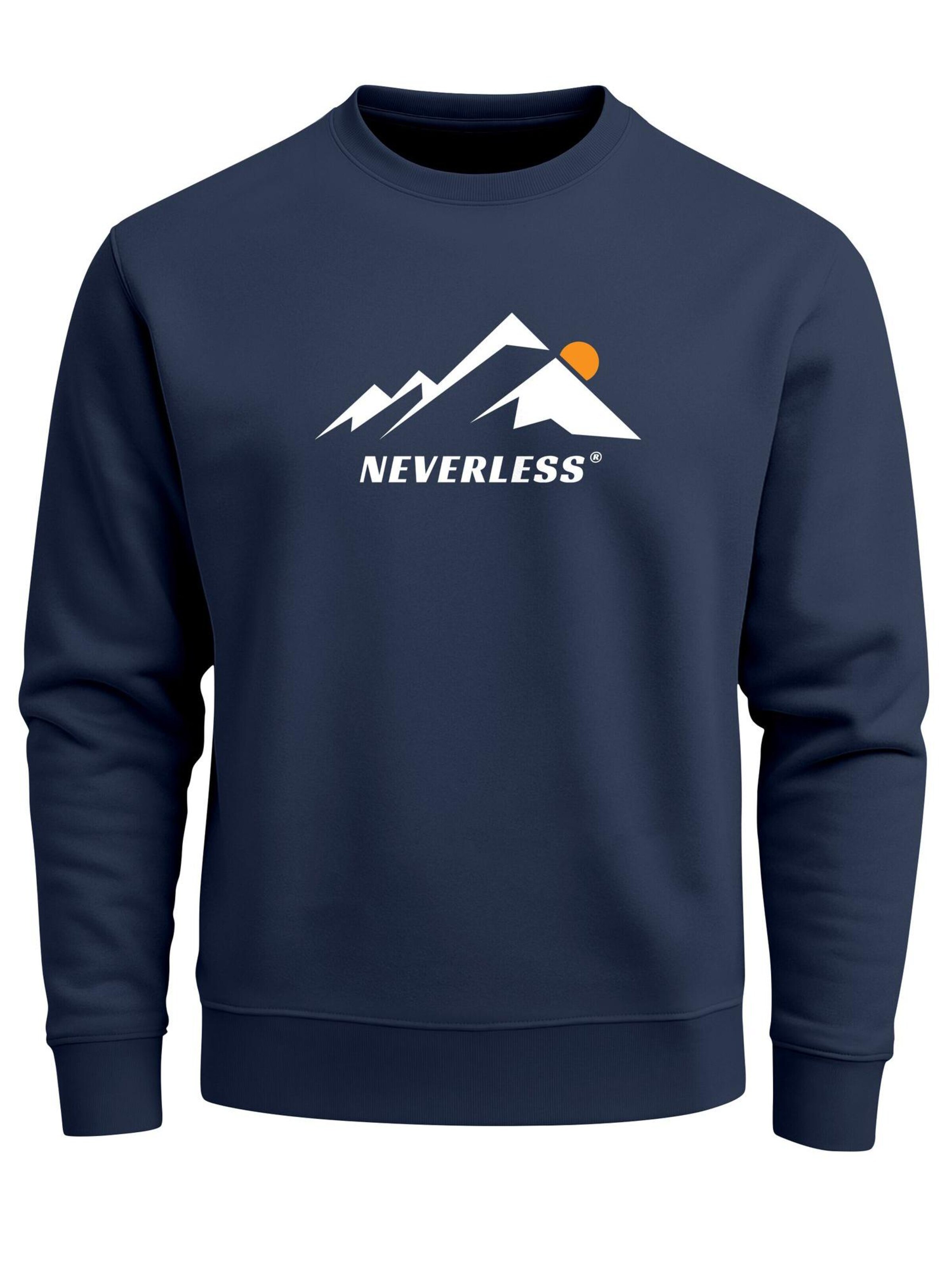 Neverless Sweatshirt 'Minimalistic Mountain'‌‌‌‌‌‌‌‌ in Blau: Vorderseite