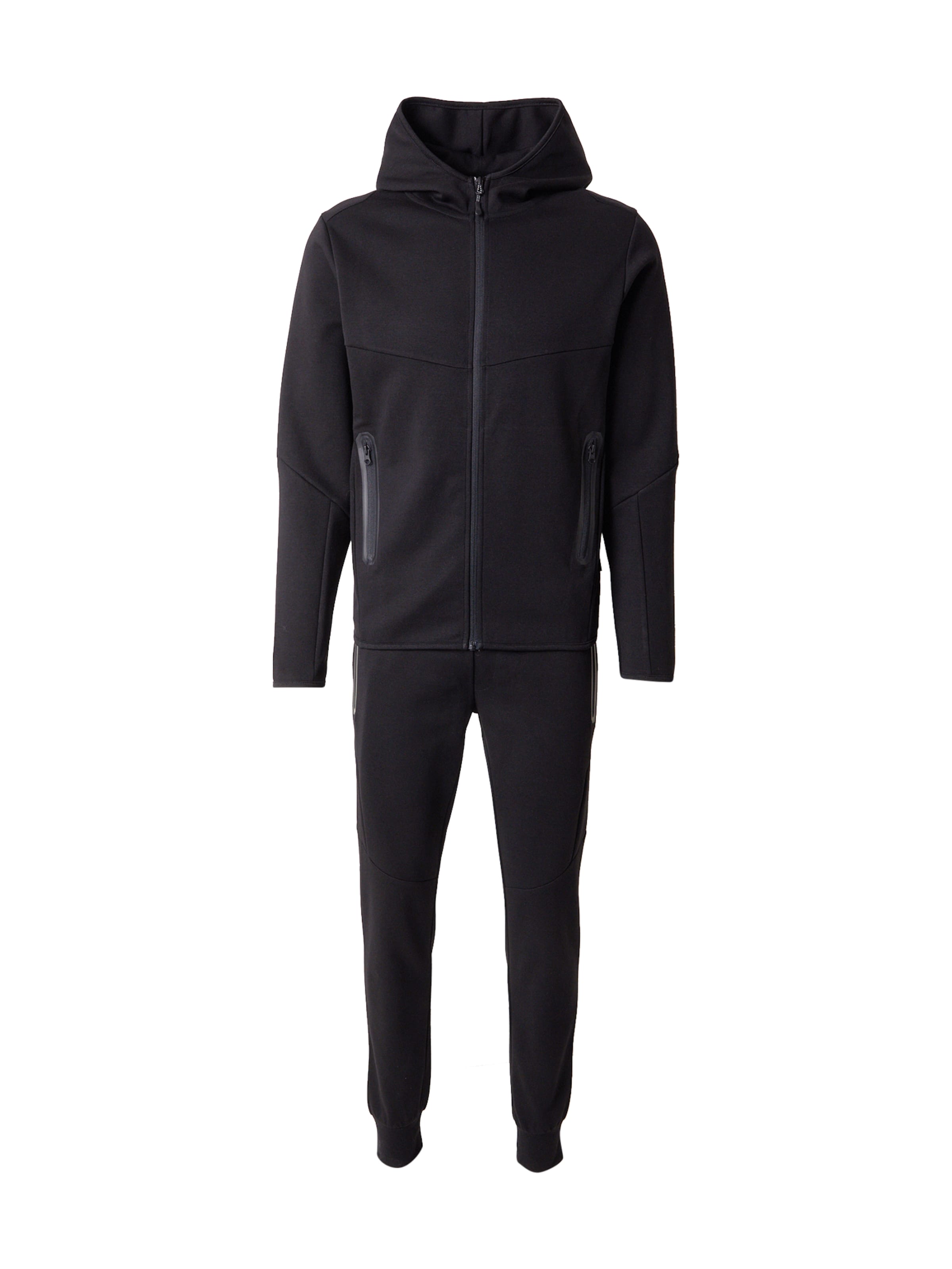 JACK & JONES Träningsoverall 'JCOFUSION' i svart: framsida