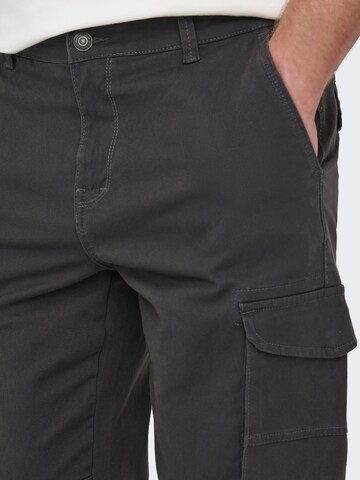 Only & Sons Tapered Cargo Pants 'Carter' in Grey