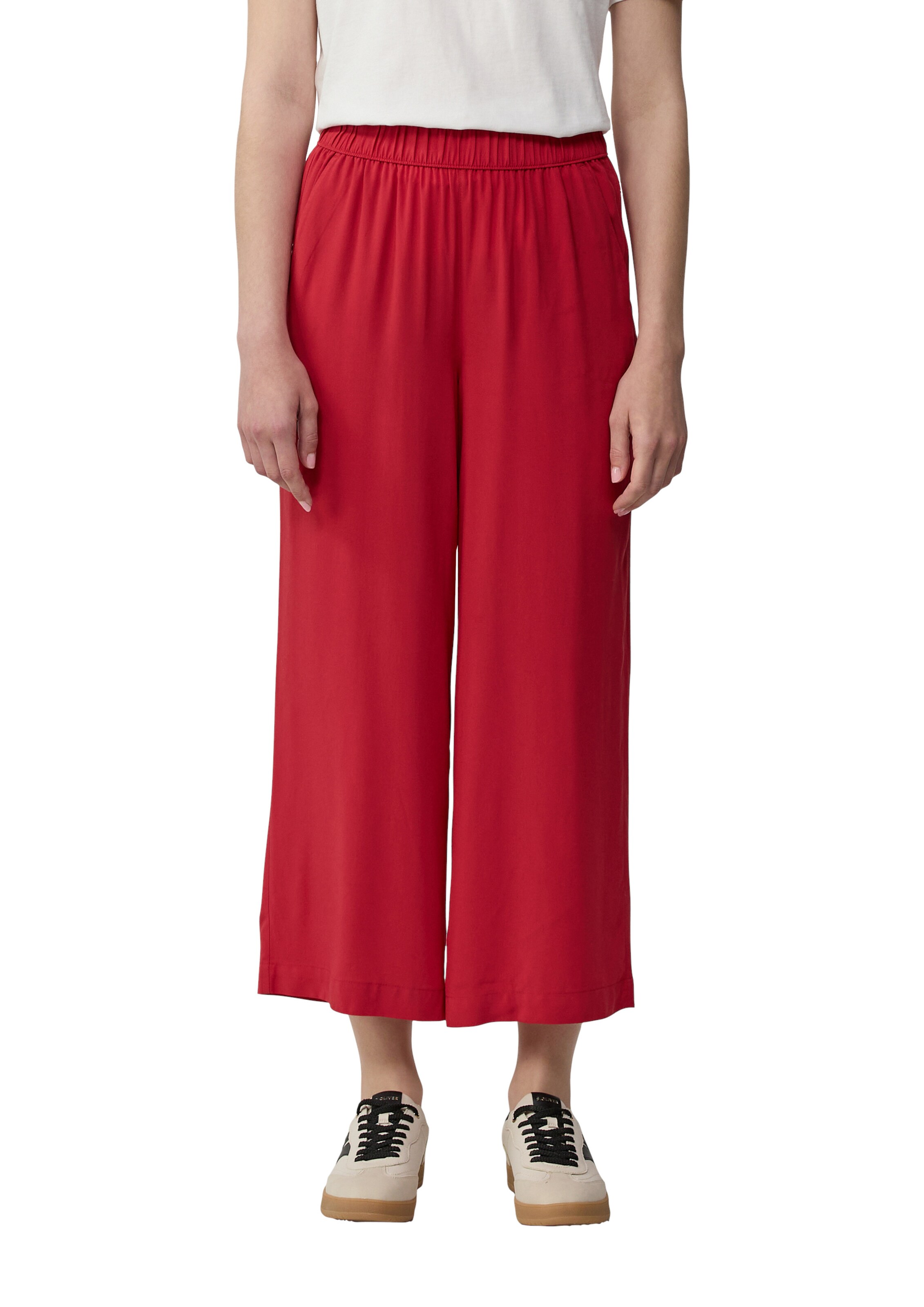 s.Oliver Wide leg Broek in Rood: voorkant