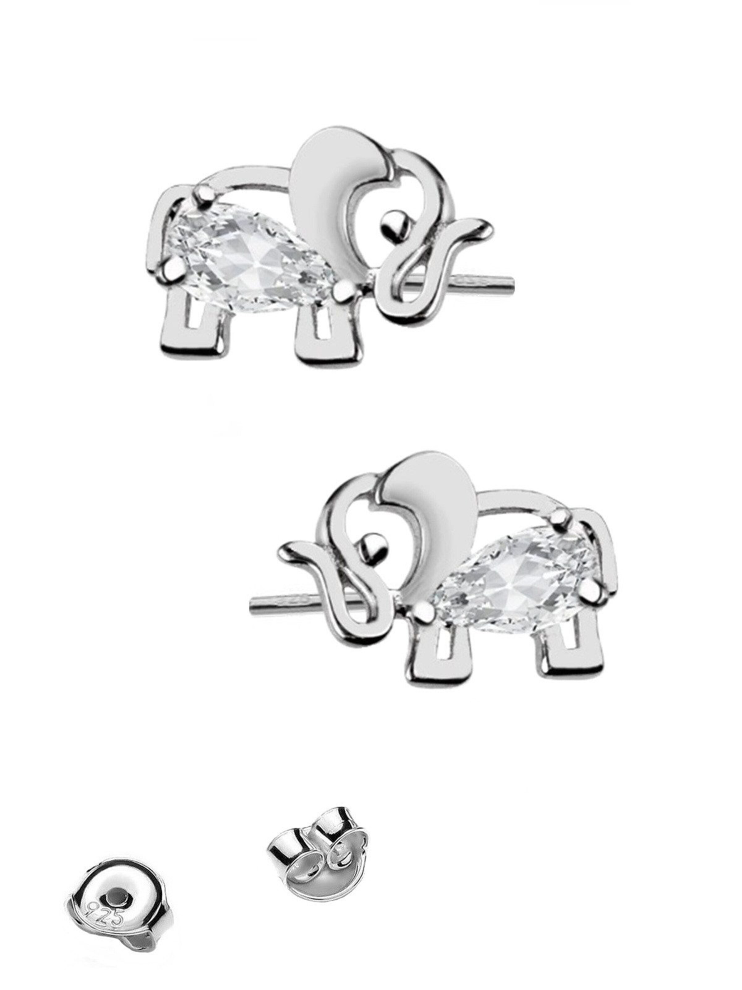 Goldene Hufeisen Earrings 'Elefant' in Silver: front