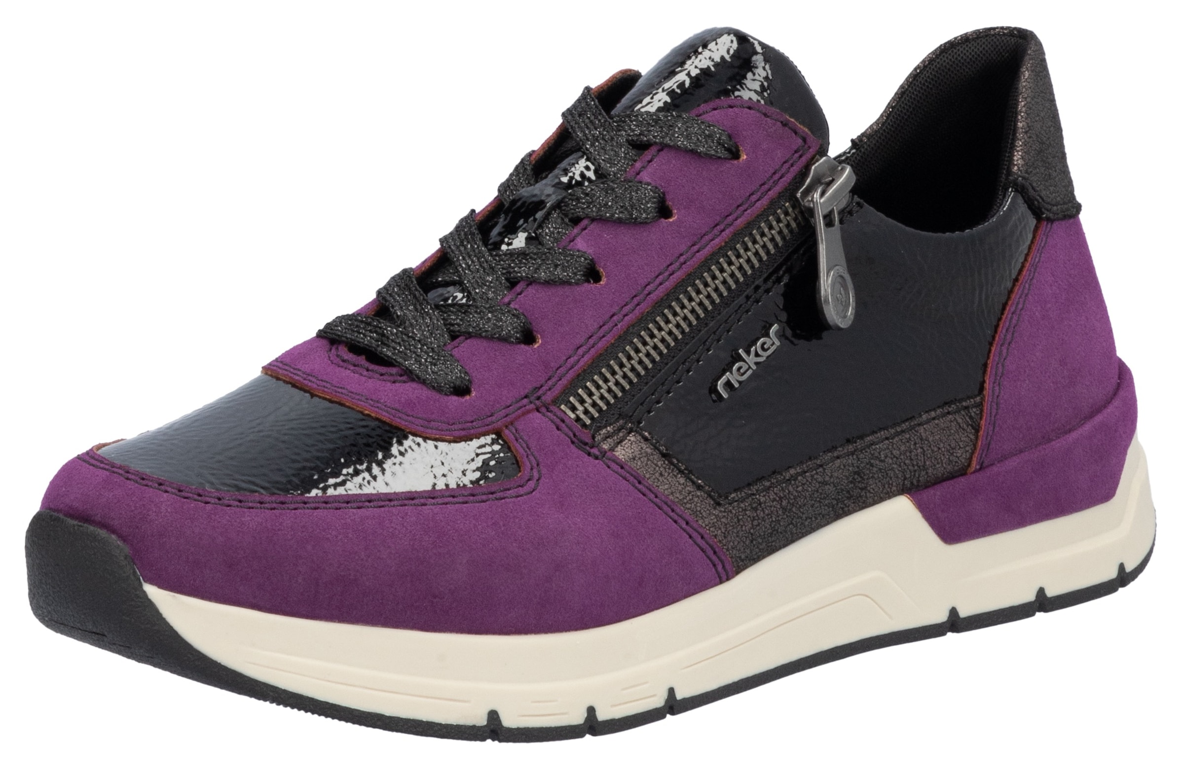 Baskets basses Rieker en violet : devant