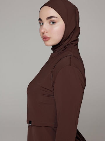 SIYA Swimwear T-Shirt Badeanzug 'Hijab'‌‌‌‌‌‌‌ in Braun