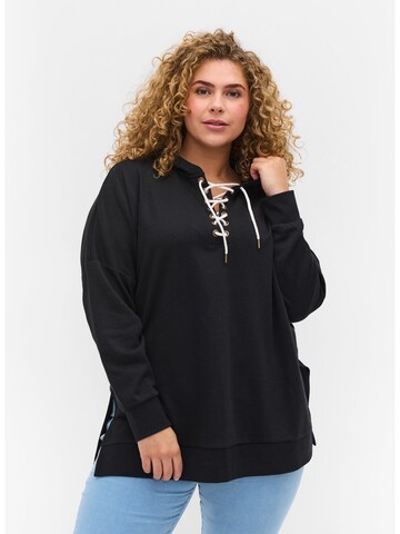 Zizzi - Sudadera 'XORTO' en negro: frente