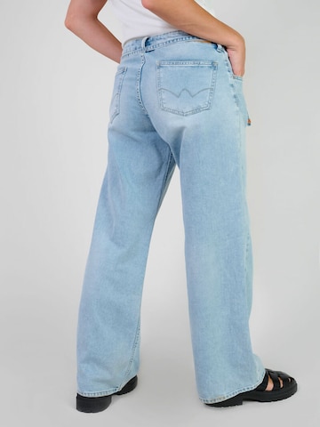 Wide Leg Jean 'Lauryn' Le Temps Des Cerises en bleu