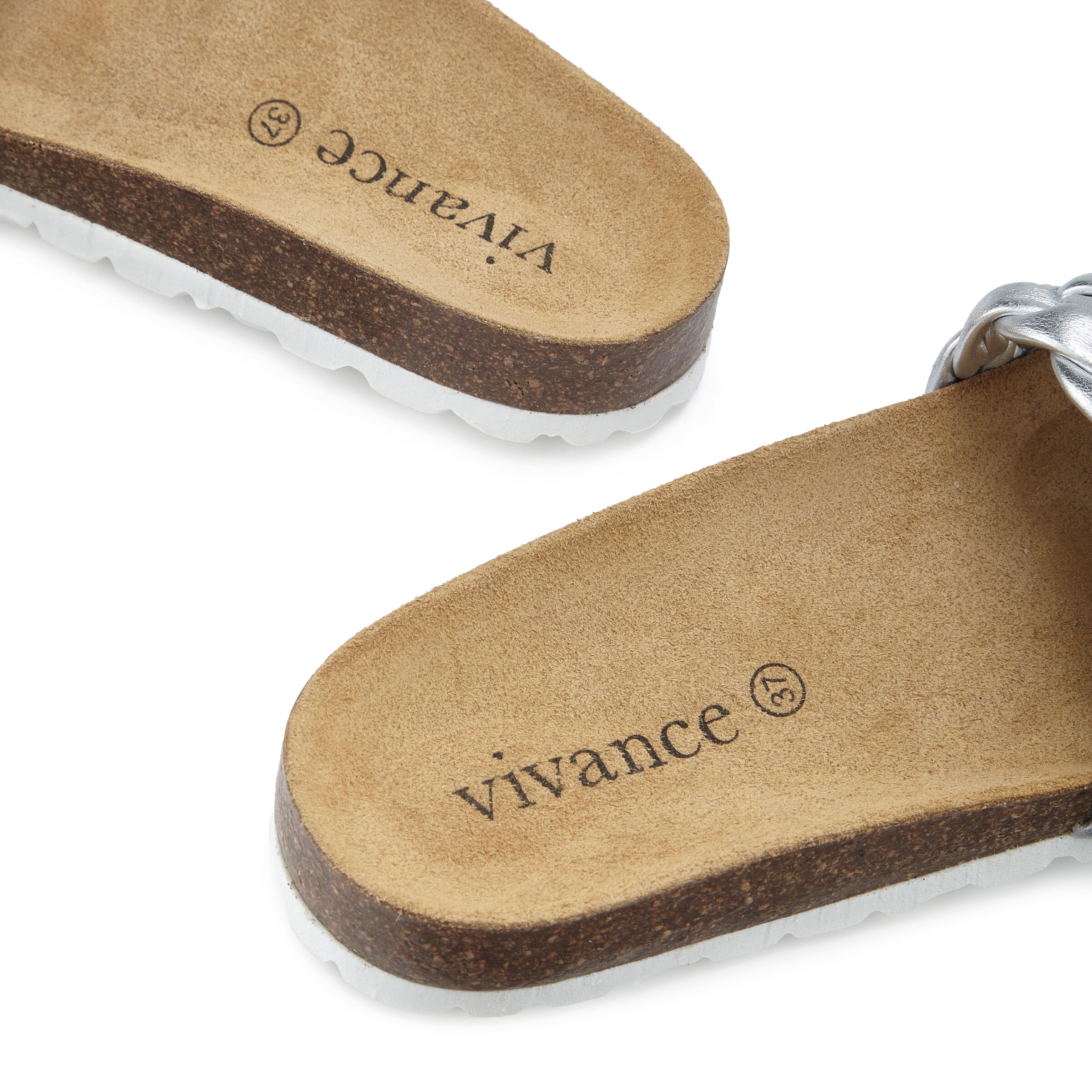 VIVANCE Mules in Silver