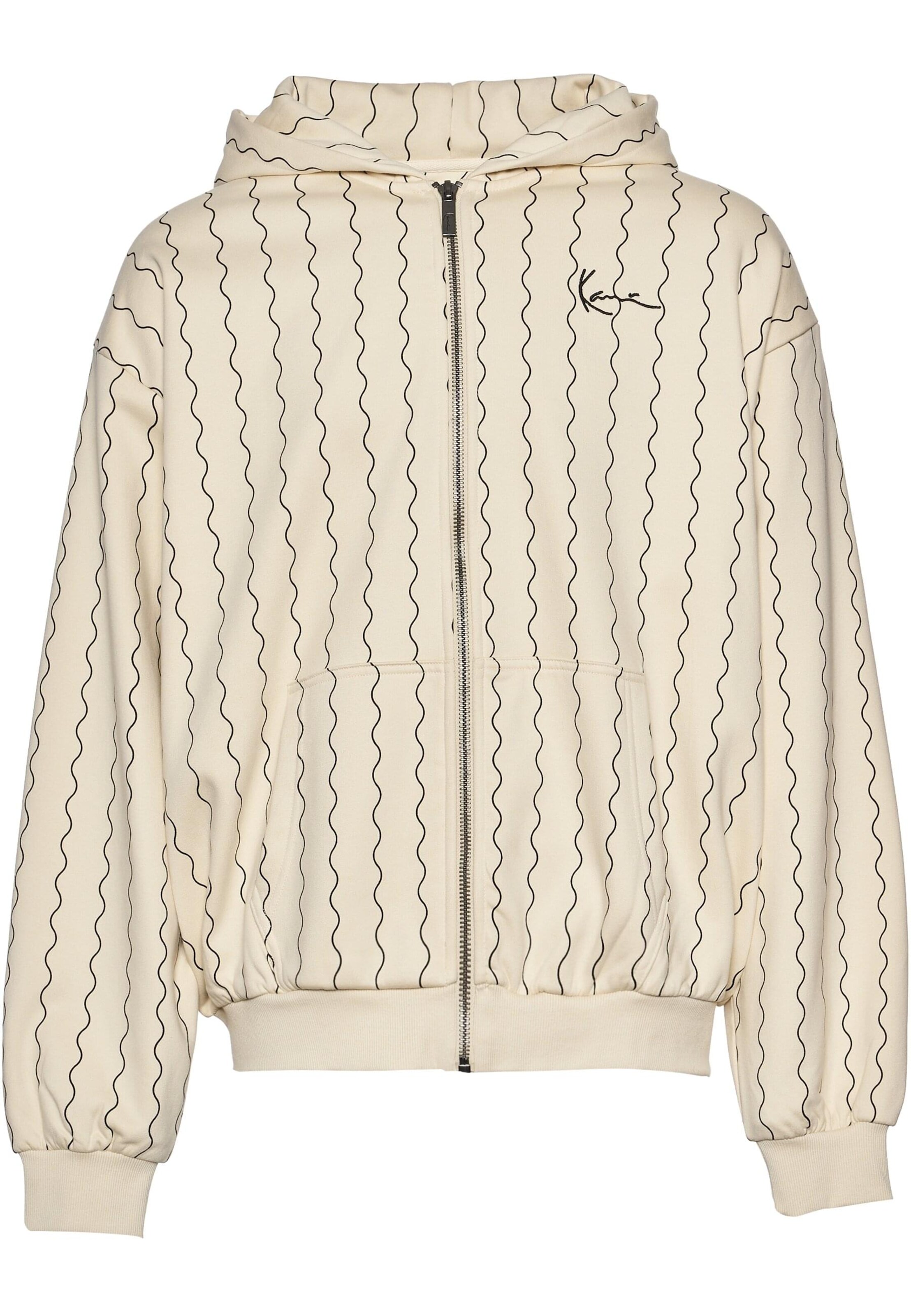 Karl Kani Sweat jacket in Beige: front