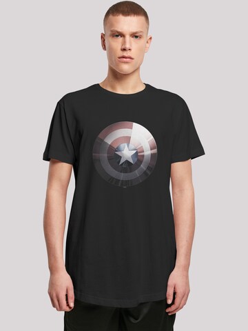 T-Shirt 'Marvel Captain America Shield Shiny' F4NT4STIC en noir : devant