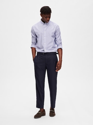 SELECTED HOMME Regular Pleated Pants in Blue