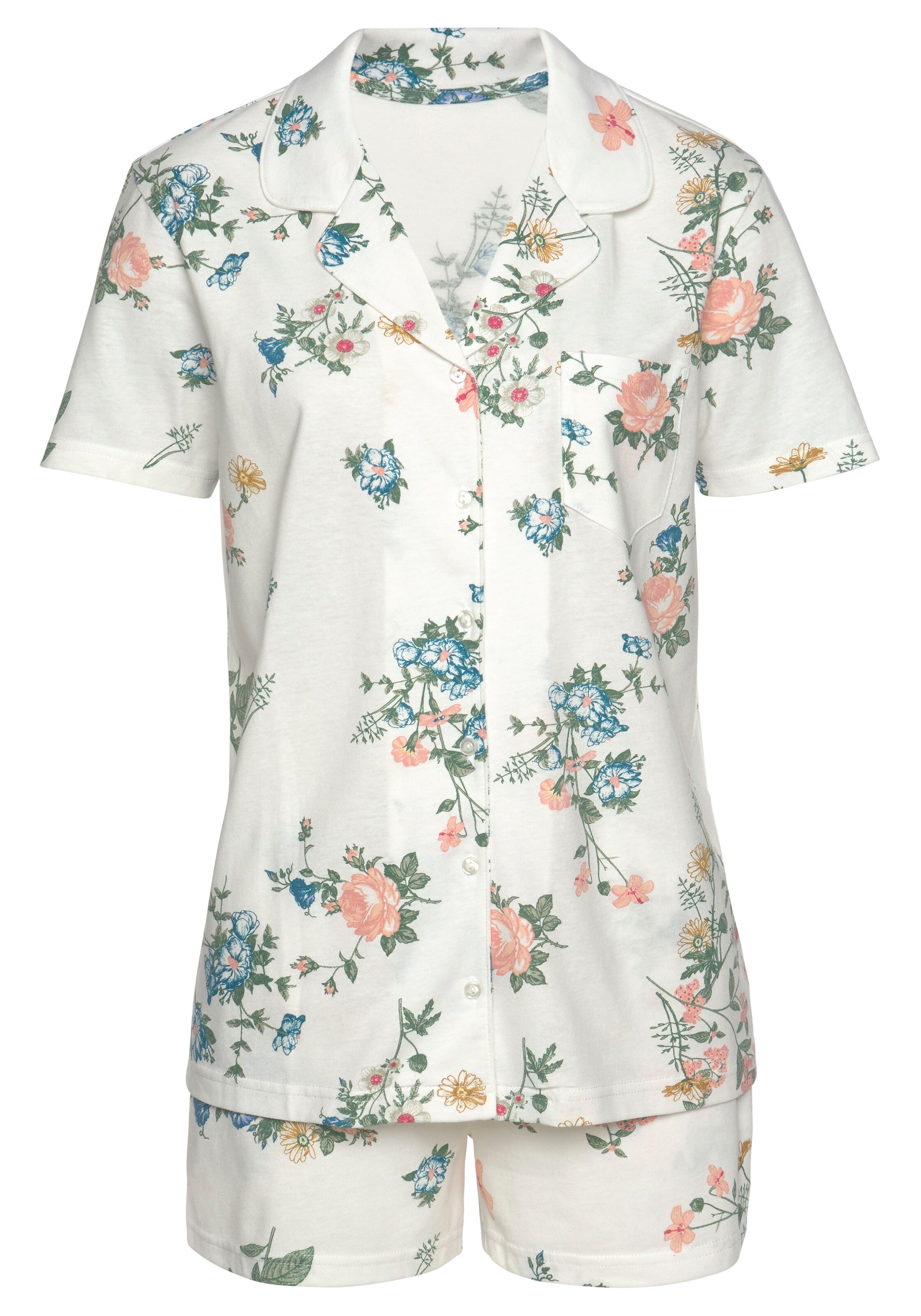 VIVANCE Short Pajama Set in White: front