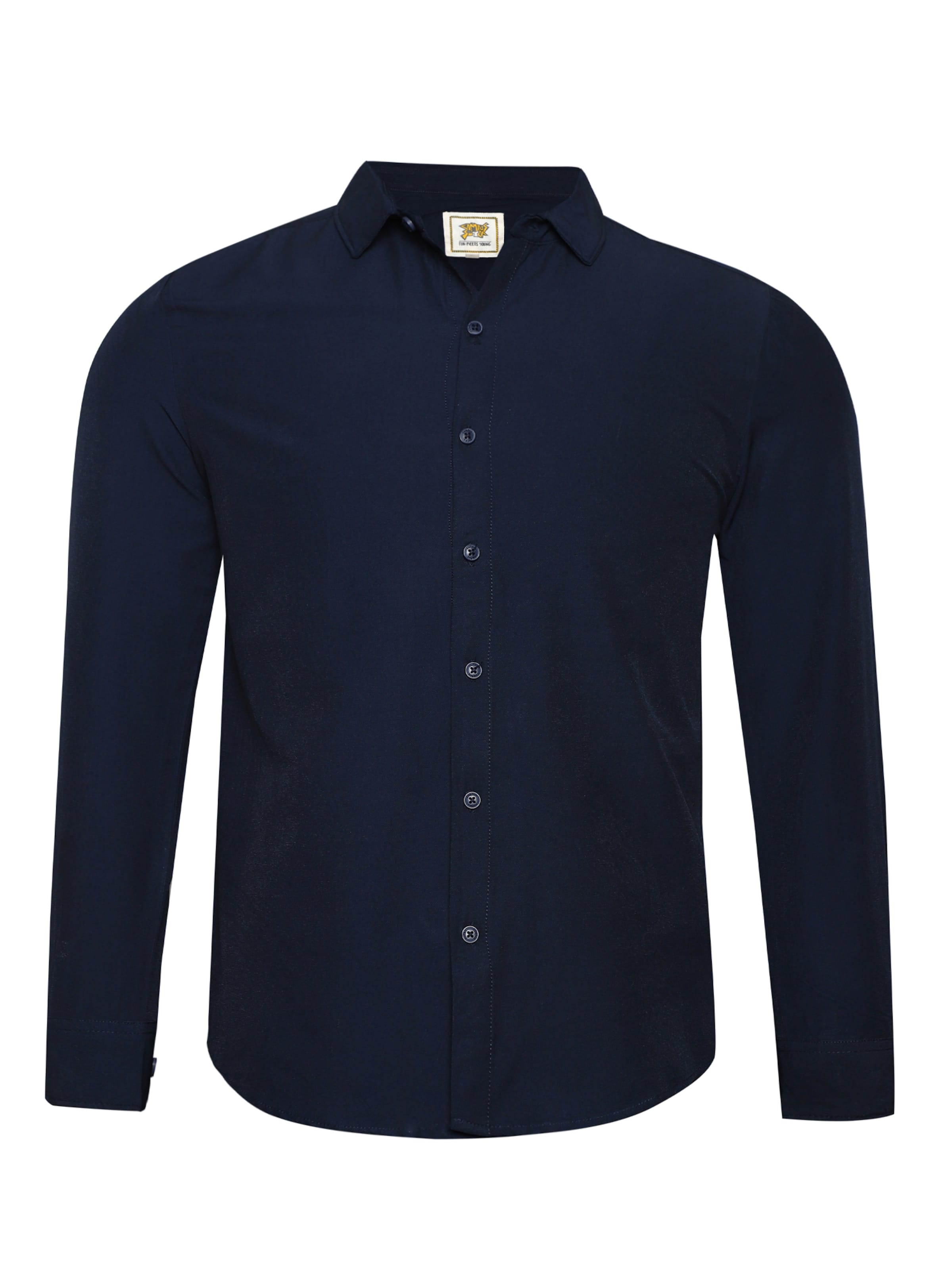 Campus Sutra Regular Fit Hemd 'Zandra' in Schwarz: Vorderseite