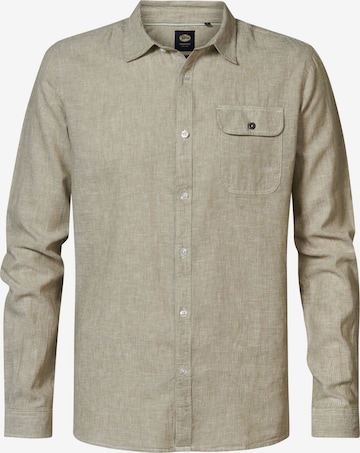 Coupe regular Chemise Petrol Industries en beige : devant