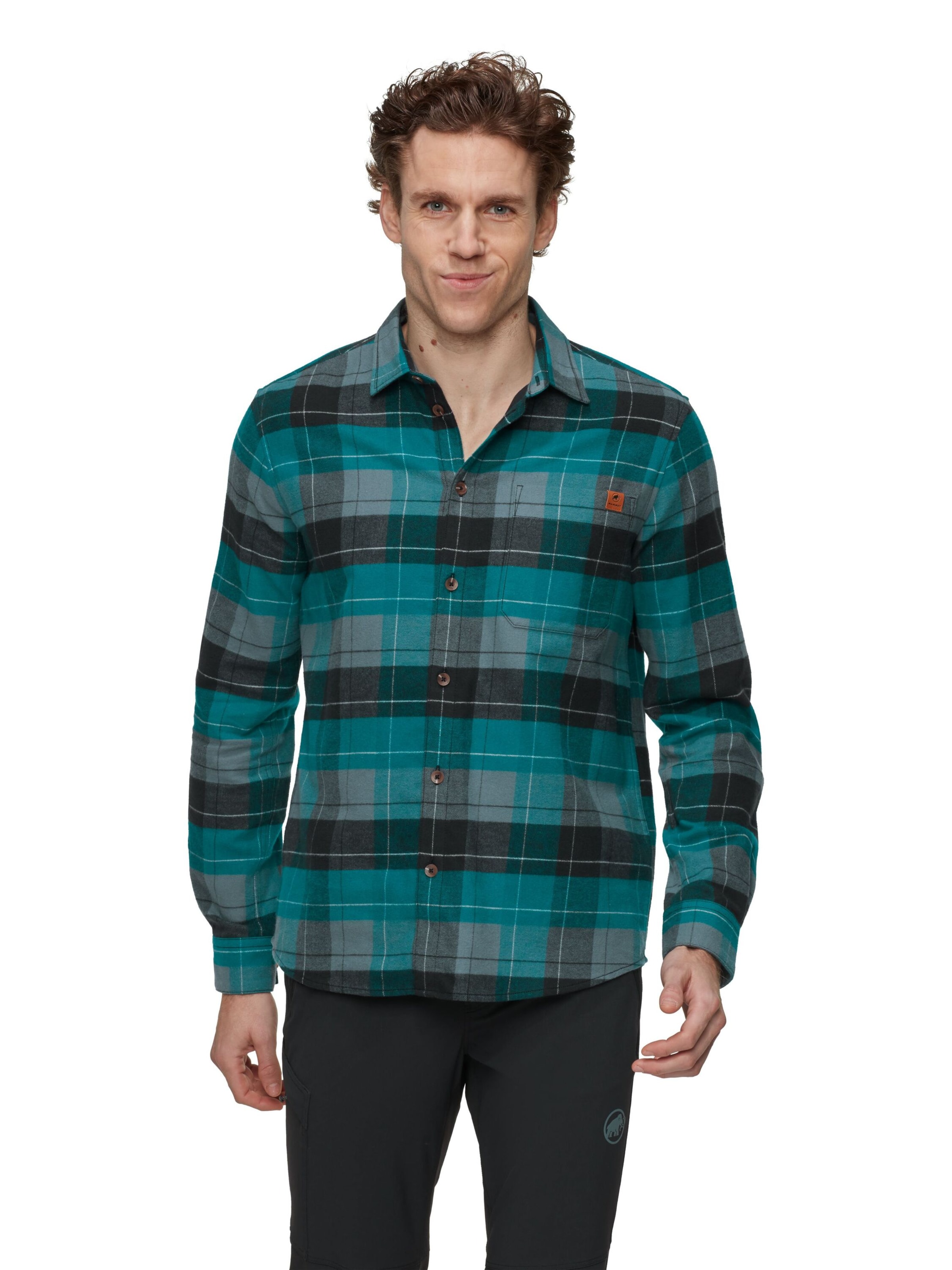 MAMMUT Regular fit Athletic Button Up Shirt in Blue: front