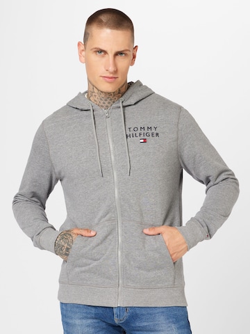 Tommy Hilfiger Underwear Zip-Up Hoodie in Grey: front