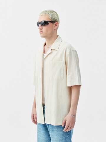 VAMOS CLO Comfort Fit Hemd 'Bleeding Heart' in Beige