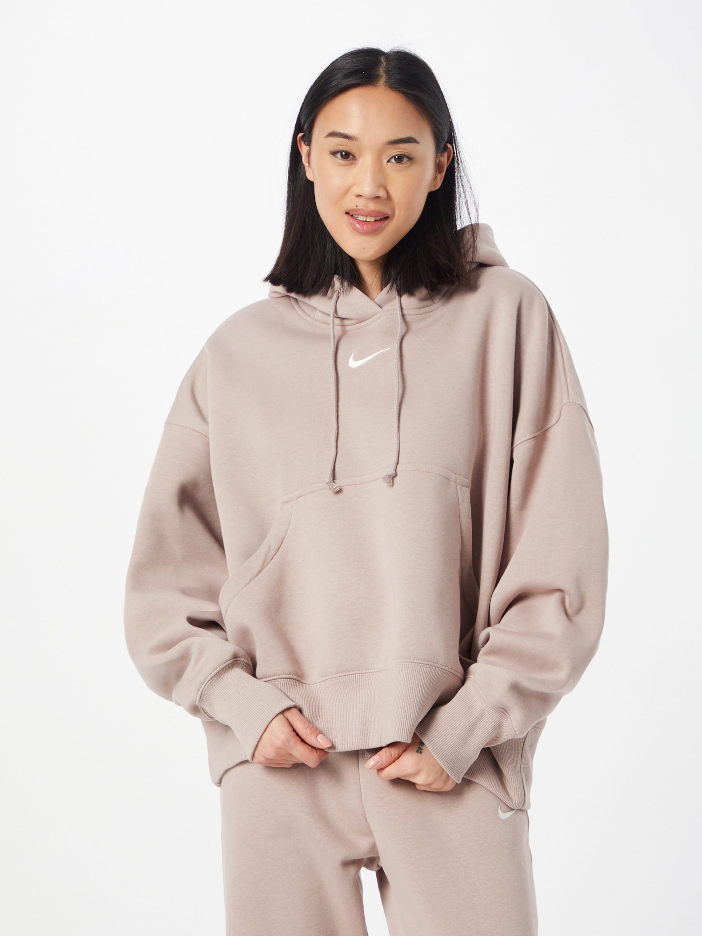Nike mini swoosh oversized light beige hoodi sale