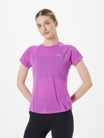 new balance - Camiseta funcional 'Impact Run' en lila: frente