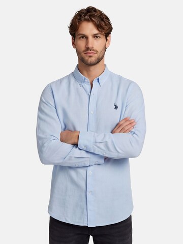 U.S. POLO ASSN. Regular fit Button Up Shirt in Blue: front
