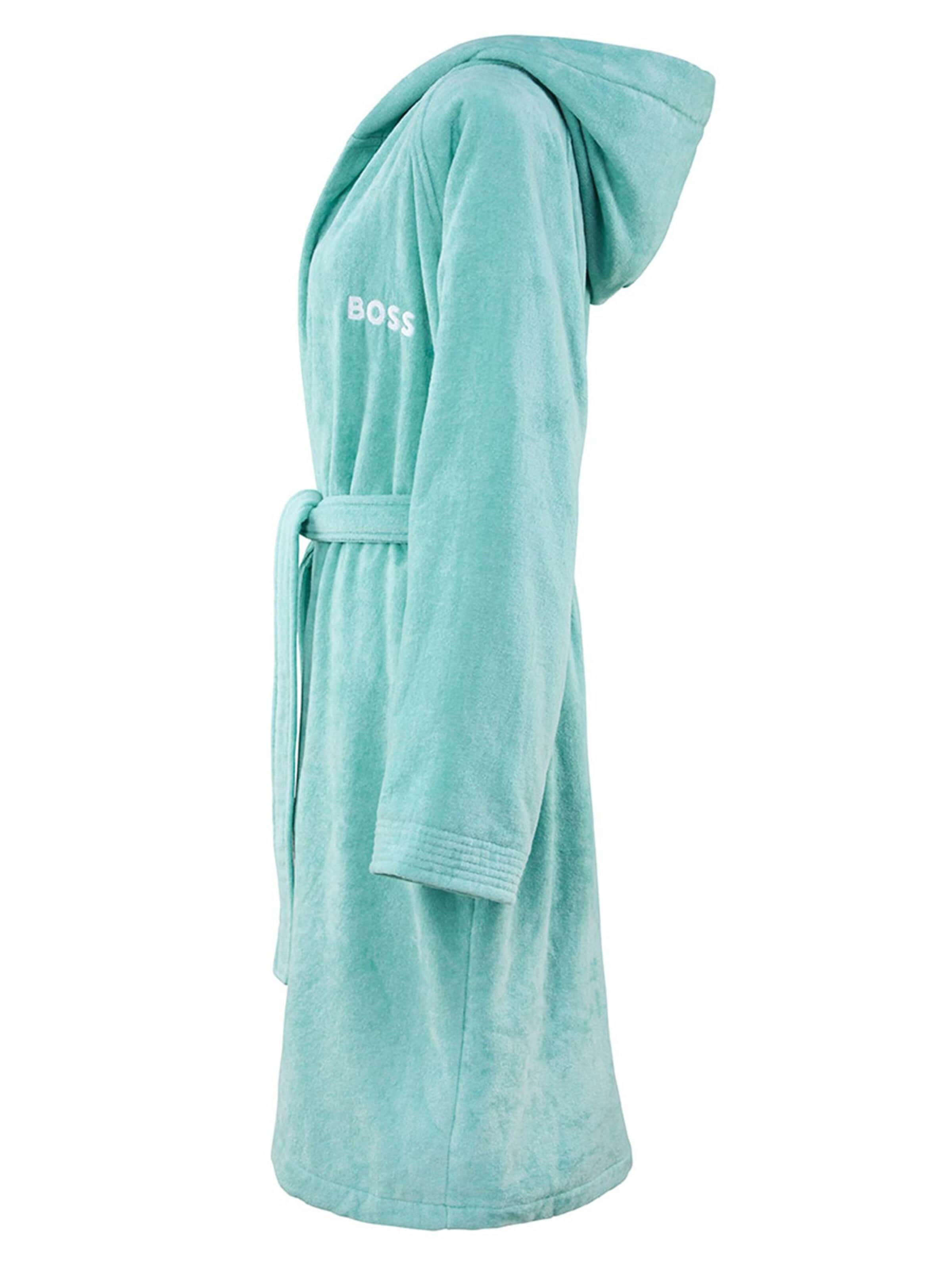 BOSS Home Long Bathrobe 'PLAIN' in Blue