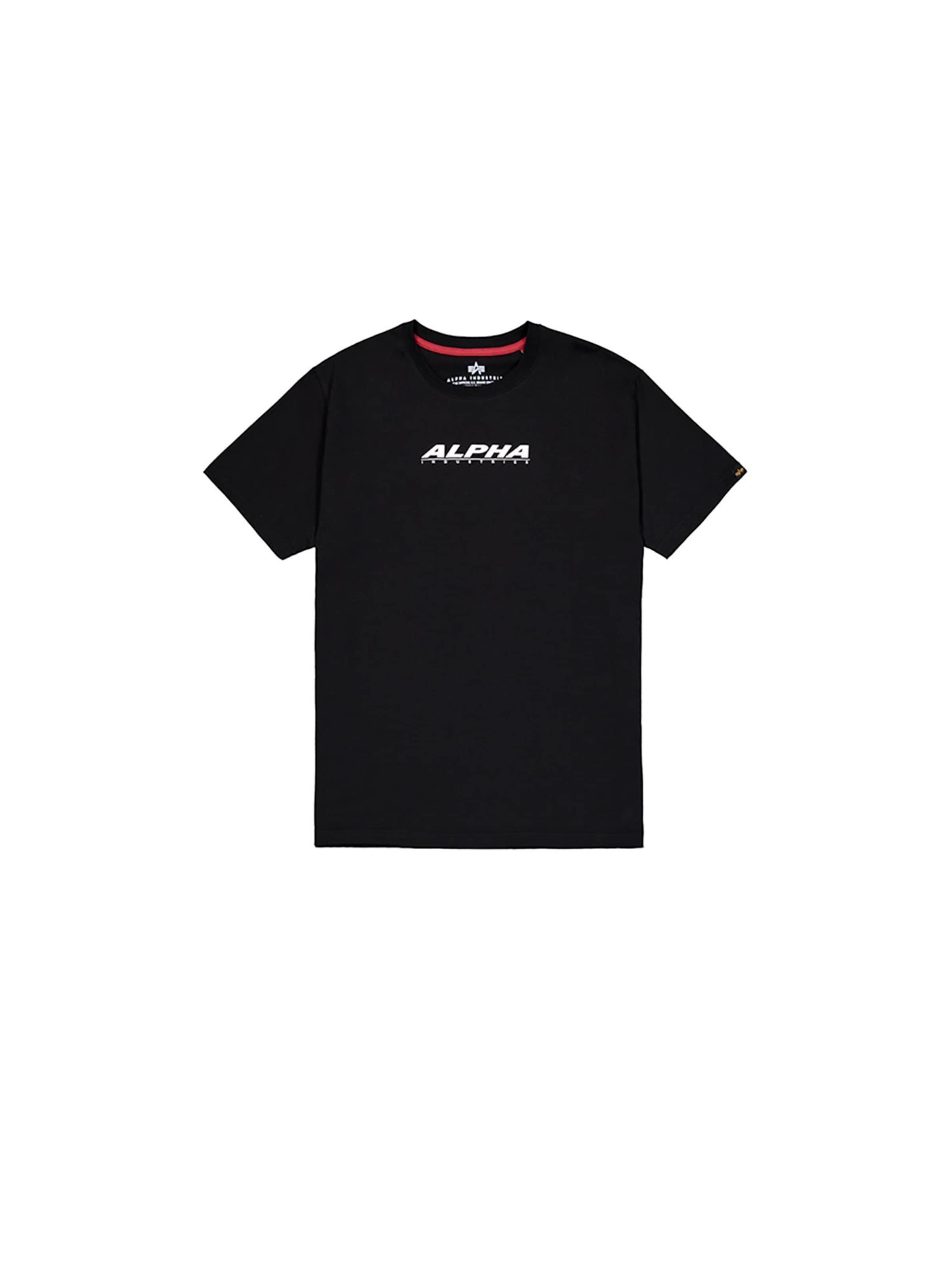 ALPHA INDUSTRIES T-shirt 'Rubber' i svart: framsida
