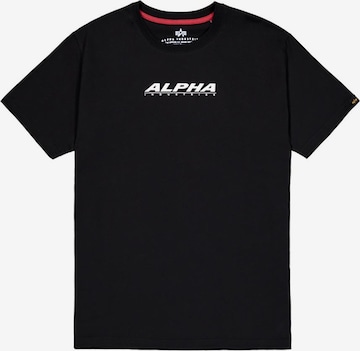 juoda ALPHA INDUSTRIES Marškinėliai 'Rubber': priekis