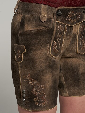 SPIETH & WENSKY Slim fit Traditional pants 'Aleha' in Brown