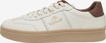 REPLAY - Sapatilhas baixas 'Playme Action' em branco: frente