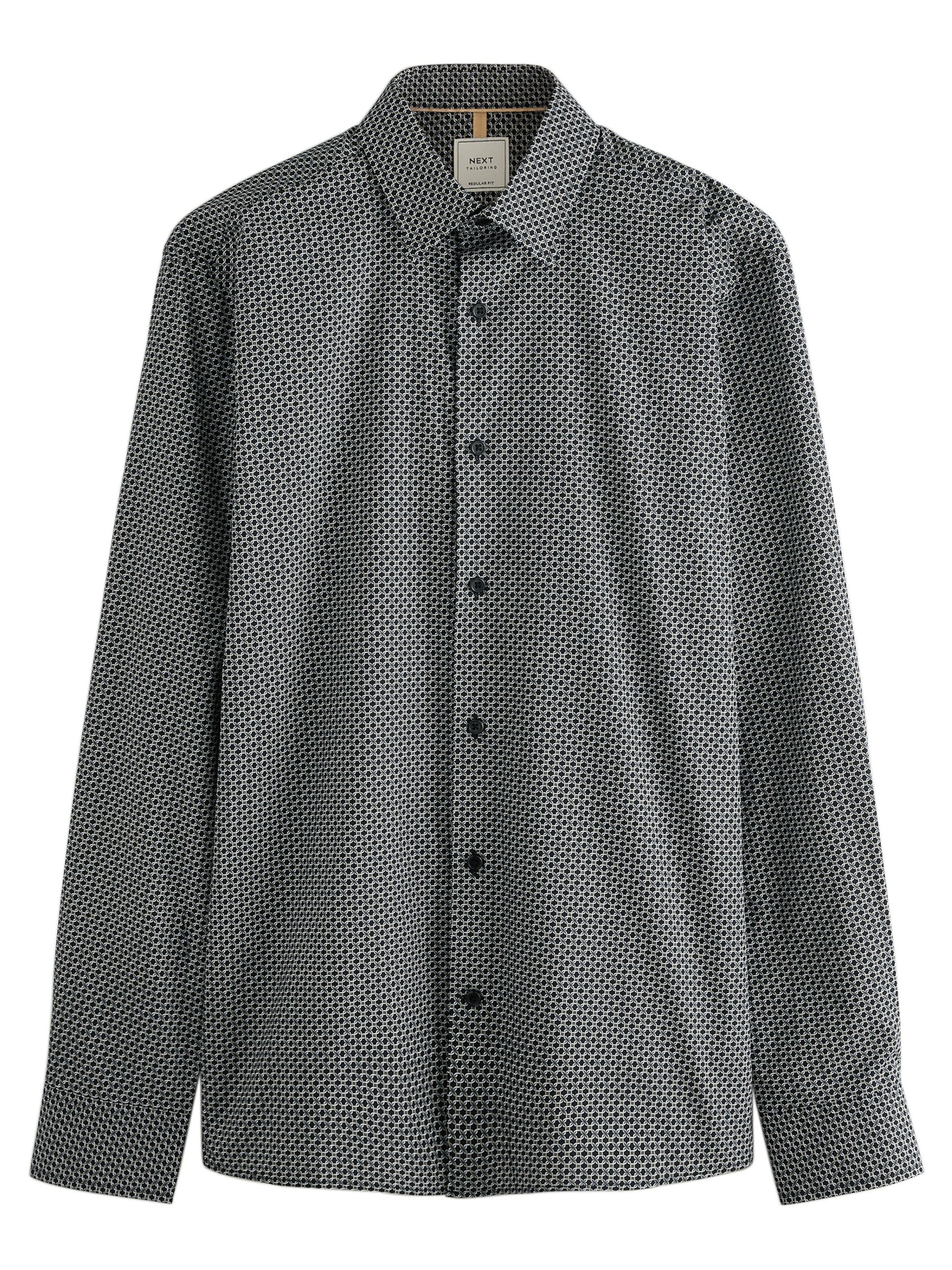 Next Regular Fit Hemd in Schwarz: Vorderseite