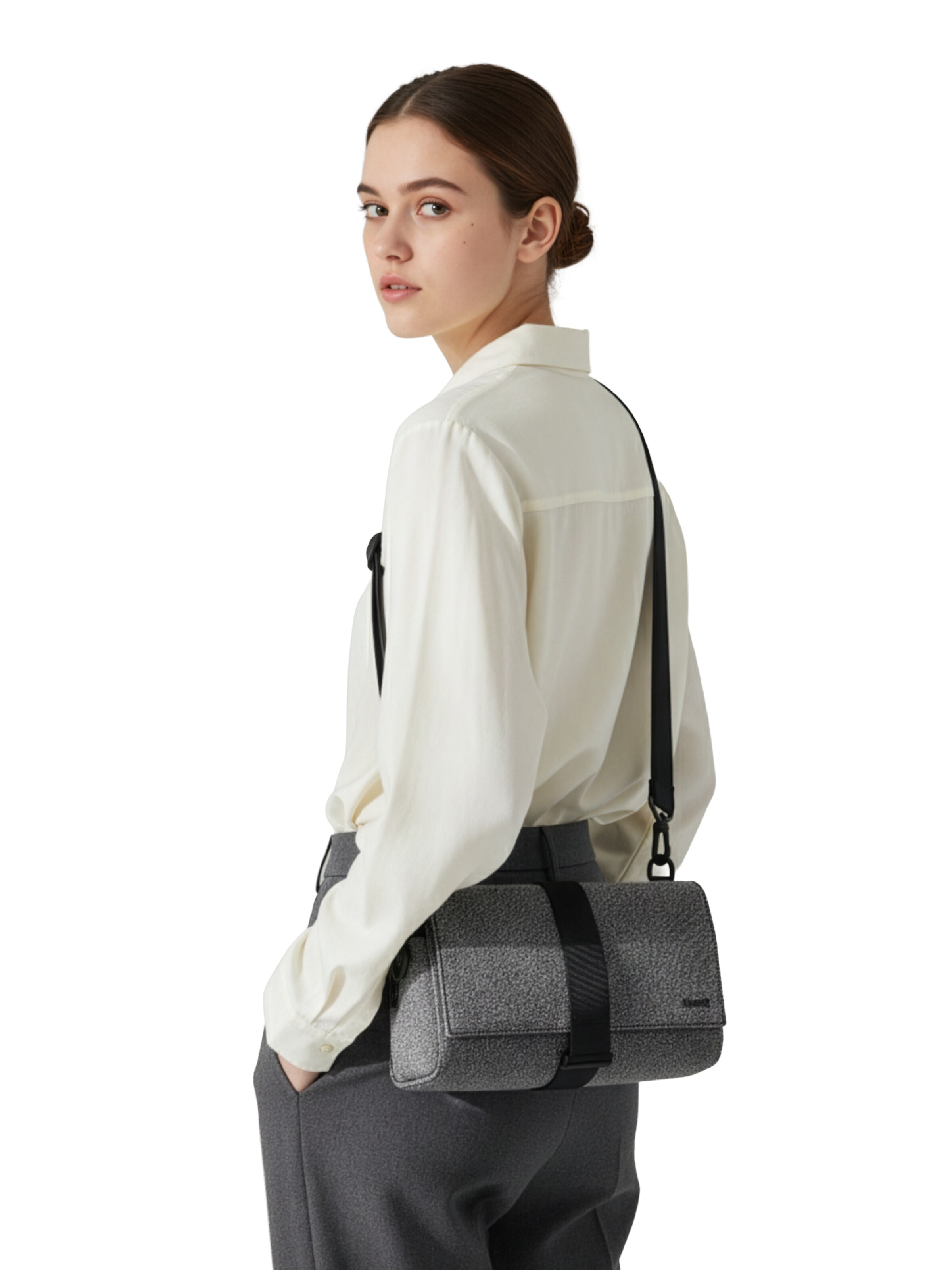 KIWEE Schoudertas 'Triangle Sling' in Grijs