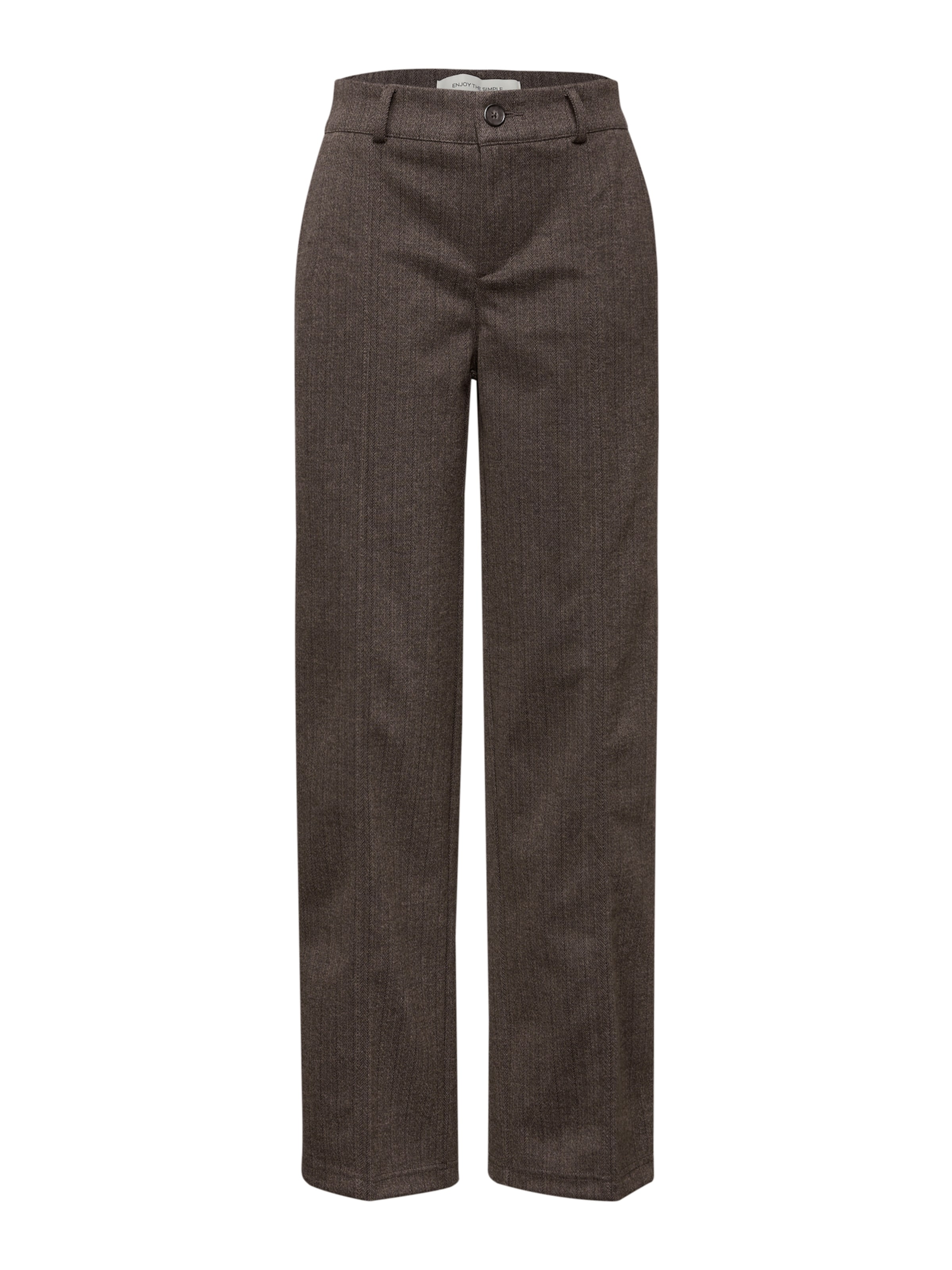 STREET ONE Zvonové kalhoty Kalhoty s puky – hnědá: přední strana