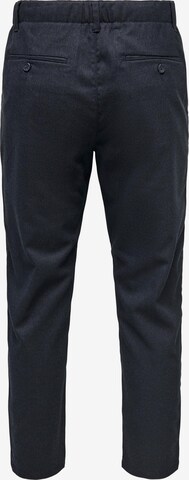 Only & Sons Tapered Pleat-Front Pants 'LEO' in Blue